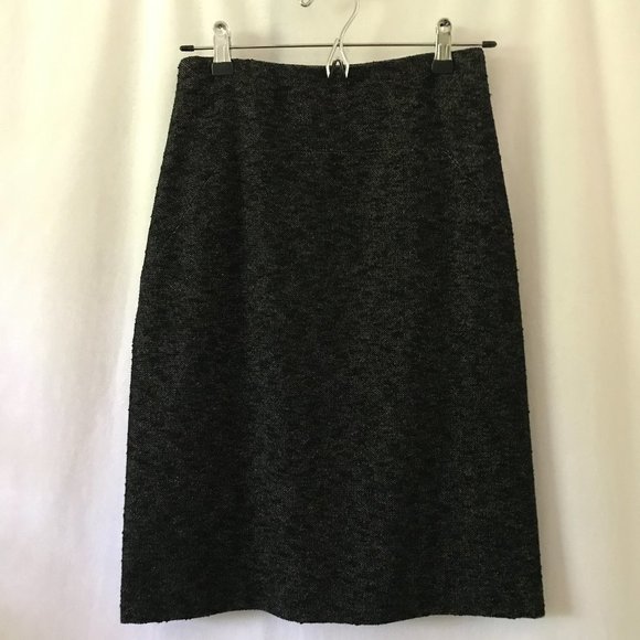 Theory Charcoal Gray Wool-Blend Pencil Skirt